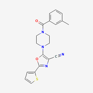 molecular formula C20H18N4O2S B2389334 5-(4-(3-甲基苯甲酰)哌嗪-1-基)-2-(噻吩-2-基)恶唑-4-腈 CAS No. 946278-36-0