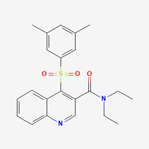 molecular formula C22H24N2O3S B2389335 4-((3,5-dimetilfenil)sulfonil)-N,N-dietilquinolina-3-carboxamida CAS No. 1111014-34-6