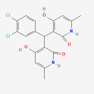 molecular formula C19H16Cl2N2O4 B2389336 3,3'-((3,4-dichlorophenyl)methylene)bis(4-hydroxy-6-methylpyridin-2(1H)-one) CAS No. 883084-87-5