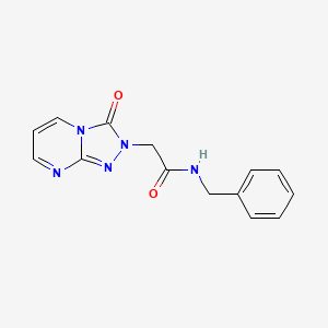 molecular formula C14H13N5O2 B2389345 N-benzyl-2-(3-oxo-[1,2,4]triazolo[4,3-a]pyrimidin-2(3H)-yl)acetamide CAS No. 1330372-92-3