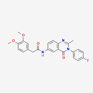 2-(3,4-dimethoxyphenyl)-N-(3-(4-fluorophenyl)-2-methyl-4-oxo-3,4-dihydroquinazolin-6-yl)acetamide