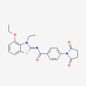 (E)-4-(2,5-dioxopyrrolidin-1-yl)-N-(4-ethoxy-3-ethylbenzo[d]thiazol-2(3H)-ylidene)benzamide