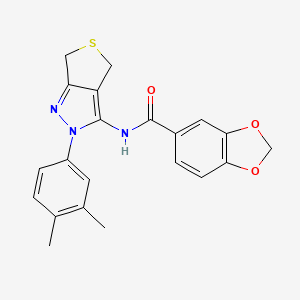 N-(2-(3,4-dimethylphenyl)-4,6-dihydro-2H-thieno[3,4-c]pyrazol-3-yl)benzo[d][1,3]dioxole-5-carboxamide