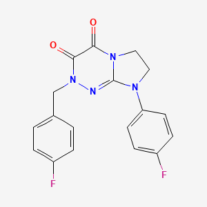 molecular formula C18H14F2N4O2 B2389363 2-(4-fluorobenzyl)-8-(4-fluorophenyl)-7,8-dihydroimidazo[2,1-c][1,2,4]triazine-3,4(2H,6H)-dione CAS No. 941917-71-1