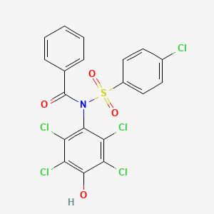 B2389372 N-(4-chlorophenyl)sulfonyl-N-(2,3,5,6-tetrachloro-4-hydroxyphenyl)benzamide CAS No. 314751-20-7