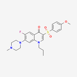 molecular formula C24H28FN3O4S B2389409 6-フルオロ-3-((4-メトキシフェニル)スルホニル)-7-(4-メチルピペラジン-1-イル)-1-プロピルキノリン-4(1H)-オン CAS No. 887221-36-5