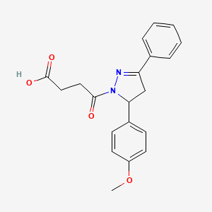 molecular formula C20H20N2O4 B2389439 4-[5-(4-methoxyphenyl)-3-phenyl-4,5-dihydro-1H-pyrazol-1-yl]-4-oxobutanoic acid CAS No. 313404-87-4