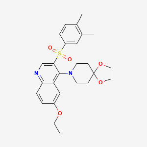 8-(3-((3,4-Dimethylphenyl)sulfonyl)-6-ethoxyquinolin-4-yl)-1,4-dioxa-8-azaspiro[4.5]decane