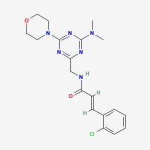molecular formula C19H23ClN6O2 B2389452 (E)-3-(2-chlorophenyl)-N-((4-(dimethylamino)-6-morpholino-1,3,5-triazin-2-yl)methyl)acrylamide CAS No. 2035006-72-3