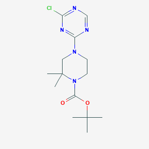 molecular formula C14H22ClN5O2 B2389464 Tert-butyl 4-(4-chloro-1,3,5-triazin-2-yl)-2,2-dimethylpiperazine-1-carboxylate CAS No. 2402829-47-2