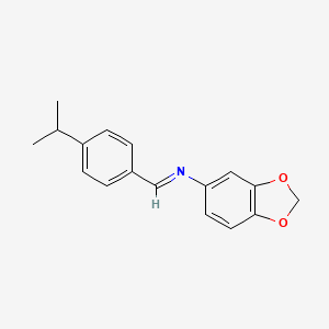 molecular formula C17H17NO2 B2389490 5-(1-aza-2-(4-(isopropyl)phenyl)vinyl)benzo[d]1,3-dioxolene CAS No. 74760-63-7