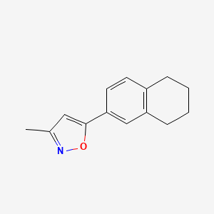 molecular formula C14H15NO B2389491 3-Methyl-5-(5,6,7,8-tetrahydronaphthalen-2-yl)-1,2-oxazole CAS No. 1891047-49-6