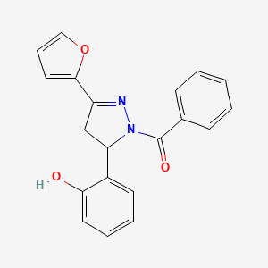 (3-(furan-2-yl)-5-(2-hydroxyphenyl)-4,5-dihydro-1H-pyrazol-1-yl)(phenyl)methanone