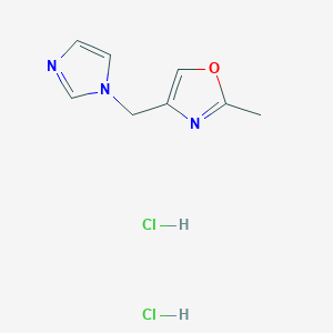 molecular formula C8H11Cl2N3O B2389496 4-(Imidazol-1-ylmethyl)-2-methyl-1,3-oxazole;dihydrochloride CAS No. 2320225-65-6