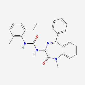 molecular formula C26H26N4O2 B2389499 1-(2-ethyl-6-methylphenyl)-3-(1-methyl-2-oxo-5-phenyl-2,3-dihydro-1H-1,4-benzodiazepin-3-yl)urea CAS No. 1796904-91-0