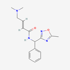 molecular formula C16H20N4O2 B2389512 (E)-4-(Dimethylamino)-N-[(5-methyl-1,2,4-oxadiazol-3-yl)-phenylmethyl]but-2-enamide CAS No. 2411336-16-6