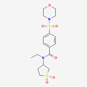molecular formula C17H24N2O6S2 B2389514 N-(1,1-dioxo-1lambda6-thiolan-3-yl)-N-ethyl-4-(morpholine-4-sulfonyl)benzamide CAS No. 874787-60-7