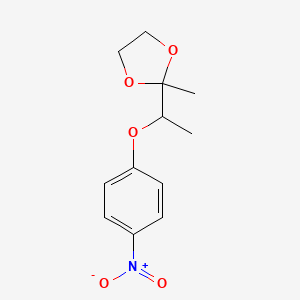 molecular formula C12H15NO5 B2389516 2-Methyl-2-[1-(4-nitrophenoxy)ethyl]-1,3-dioxolane CAS No. 439110-69-7