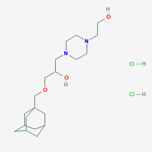 molecular formula C20H38Cl2N2O3 B2389526 1-((3r,5r,7r)-Adamantan-1-ylmethoxy)-3-(4-(2-hydroxyethyl)piperazin-1-yl)propan-2-ol dihydrochloride CAS No. 1185417-97-3