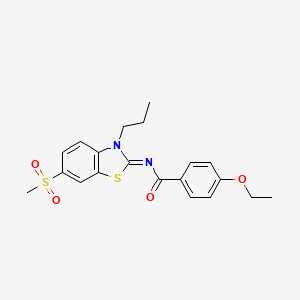 molecular formula C20H22N2O4S2 B2389531 4-ethoxy-N-(6-methylsulfonyl-3-propyl-1,3-benzothiazol-2-ylidene)benzamide CAS No. 898428-39-2