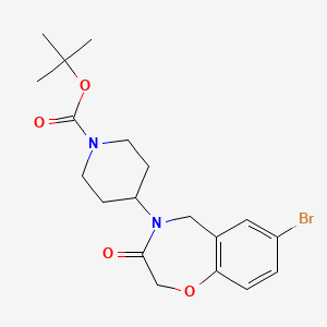 molecular formula C19H25BrN2O4 B2389535 4-(7-溴-3-氧代-2,3-二氢-1,4-苯并恶嗪-4(5H)-基)哌啶-1-羧酸叔丁酯 CAS No. 1326889-35-3