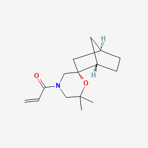 molecular formula C15H23NO2 B2389538 1-[(1S,2R,4R)-6',6'-dimethylspiro[bicyclo[2.2.1]heptane-2,2'-morpholine]-4'-yl]prop-2-en-1-one CAS No. 2093997-87-4