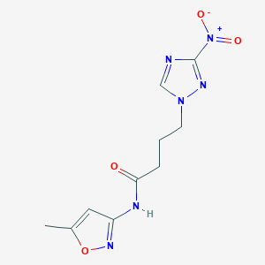 molecular formula C10H12N6O4 B2389547 N-(5-methyl-3-isoxazolyl)-4-(3-nitro-1H-1,2,4-triazol-1-yl)butanamide CAS No. 687575-03-7