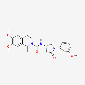 molecular formula C24H29N3O5 B2389548 6,7-dimethoxy-N-(1-(3-methoxyphenyl)-5-oxopyrrolidin-3-yl)-1-methyl-3,4-dihydroisoquinoline-2(1H)-carboxamide CAS No. 894024-06-7