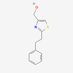 molecular formula C12H13NOS B2389552 [2-(2-Phenylethyl)-1,3-thiazol-4-yl]methanol CAS No. 1488795-66-9