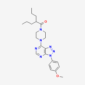 molecular formula C23H31N7O2 B2389558 1-(4-(3-(4-methoxyphenyl)-3H-[1,2,3]triazolo[4,5-d]pyrimidin-7-yl)piperazin-1-yl)-2-propylpentan-1-one CAS No. 920204-22-4