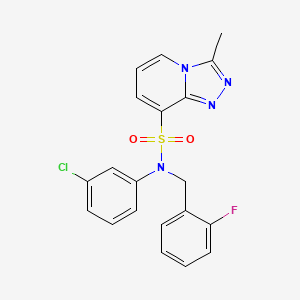 molecular formula C20H16ClFN4O2S B2389562 N-(3-chlorophenyl)-N-(2-fluorobenzyl)-3-methyl-[1,2,4]triazolo[4,3-a]pyridine-8-sulfonamide CAS No. 1251558-28-7