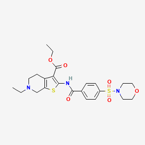 molecular formula C23H29N3O6S2 B2389582 6-乙基-2-(4-(吗啉磺酰基)苯甲酰氨基)-4,5,6,7-四氢噻吩并[2,3-c]吡啶-3-羧酸乙酯 CAS No. 449767-62-8