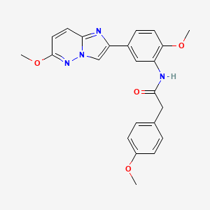 molecular formula C23H22N4O4 B2389597 N-(2-methoxy-5-(6-methoxyimidazo[1,2-b]pyridazin-2-yl)phenyl)-2-(4-methoxyphenyl)acetamide CAS No. 952968-94-4