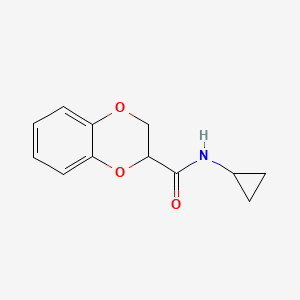 molecular formula C12H13NO3 B2389608 N-cyclopropyl-2,3-dihydro-1,4-benzodioxine-2-carboxamide CAS No. 333747-75-4