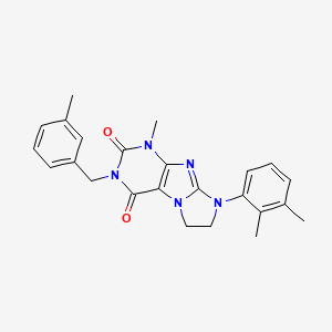molecular formula C24H25N5O2 B2389611 8-(2,3-dimethylphenyl)-1-methyl-3-(3-methylbenzyl)-7,8-dihydro-1H-imidazo[2,1-f]purine-2,4(3H,6H)-dione CAS No. 923506-32-5