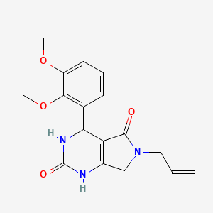 molecular formula C17H19N3O4 B2389619 6-allyl-4-(2,3-dimethoxyphenyl)-3,4,6,7-tetrahydro-1H-pyrrolo[3,4-d]pyrimidine-2,5-dione CAS No. 876865-56-4