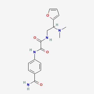 molecular formula C17H20N4O4 B2389623 N1-(4-carbamoylphenyl)-N2-(2-(dimethylamino)-2-(furan-2-yl)ethyl)oxalamide CAS No. 941932-30-5