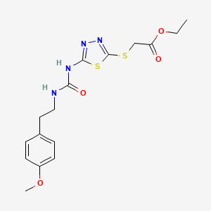 Ethyl 2-((5-(3-(4-methoxyphenethyl)ureido)-1,3,4-thiadiazol-2-yl)thio)acetate