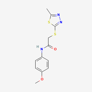 molecular formula C12H13N3O2S2 B2389628 N-(4-methoxyphenyl)-2-[(5-methyl-1,3,4-thiadiazol-2-yl)sulfanyl]acetamide CAS No. 329079-69-8