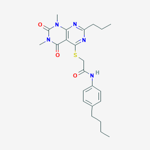 N-(4-butylphenyl)-2-((6,8-dimethyl-5,7-dioxo-2-propyl-5,6,7,8-tetrahydropyrimido[4,5-d]pyrimidin-4-yl)thio)acetamide