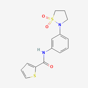 molecular formula C14H14N2O3S2 B2389635 N-(3-(1,1-dioxidoisothiazolidin-2-yl)phenyl)thiophene-2-carboxamide CAS No. 941974-99-8