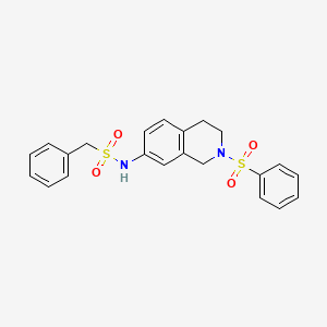 molecular formula C22H22N2O4S2 B2389637 1-phenyl-N-(2-(phenylsulfonyl)-1,2,3,4-tetrahydroisoquinolin-7-yl)methanesulfonamide CAS No. 954701-85-0