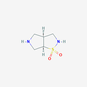 molecular formula C5H10N2O2S B2389638 (3As,6aR)-3,3a,4,5,6,6a-hexahydro-2H-pyrrolo[3,4-d][1,2]thiazole 1,1-dioxide CAS No. 949100-19-0
