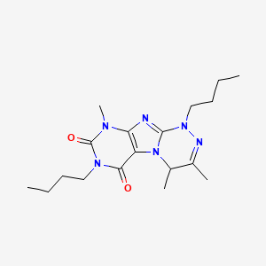 molecular formula C18H28N6O2 B2389643 1,7-dibutyl-3,4,9-trimethyl-4H-purino[8,7-c][1,2,4]triazine-6,8-dione CAS No. 898443-31-7