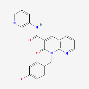 molecular formula C21H15FN4O2 B2389648 1-(4-fluorobenzyl)-2-oxo-N-(pyridin-3-yl)-1,2-dihydro-1,8-naphthyridine-3-carboxamide CAS No. 946208-55-5