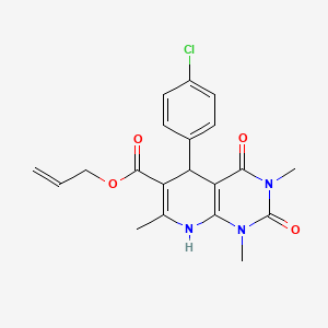 molecular formula C20H20ClN3O4 B2389649 Prop-2-enyl 5-(4-chlorophenyl)-1,3,7-trimethyl-2,4-dioxo-5,8-dihydropyrido[2,3-d]pyrimidine-6-carboxylate CAS No. 622360-11-6