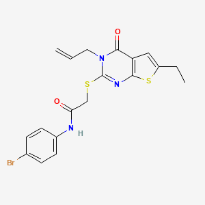 B2389658 2-((3-allyl-6-ethyl-4-oxo-3,4-dihydrothieno[2,3-d]pyrimidin-2-yl)thio)-N-(4-bromophenyl)acetamide CAS No. 380453-42-9