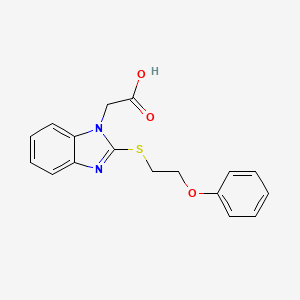 molecular formula C17H16N2O3S B2389662 {2-[(2-苯氧乙基)硫代]-1H-苯并咪唑-1-基}乙酸 CAS No. 313518-12-6