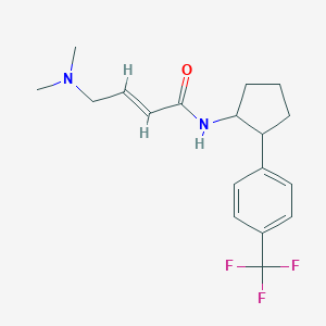 B2389663 (E)-4-(Dimethylamino)-N-[2-[4-(trifluoromethyl)phenyl]cyclopentyl]but-2-enamide CAS No. 2411336-23-5