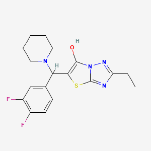 molecular formula C18H20F2N4OS B2389673 5-((3,4-二氟苯基)(哌啶-1-基)甲基)-2-乙基噻唑并[3,2-b][1,2,4]三唑-6-醇 CAS No. 886905-04-0